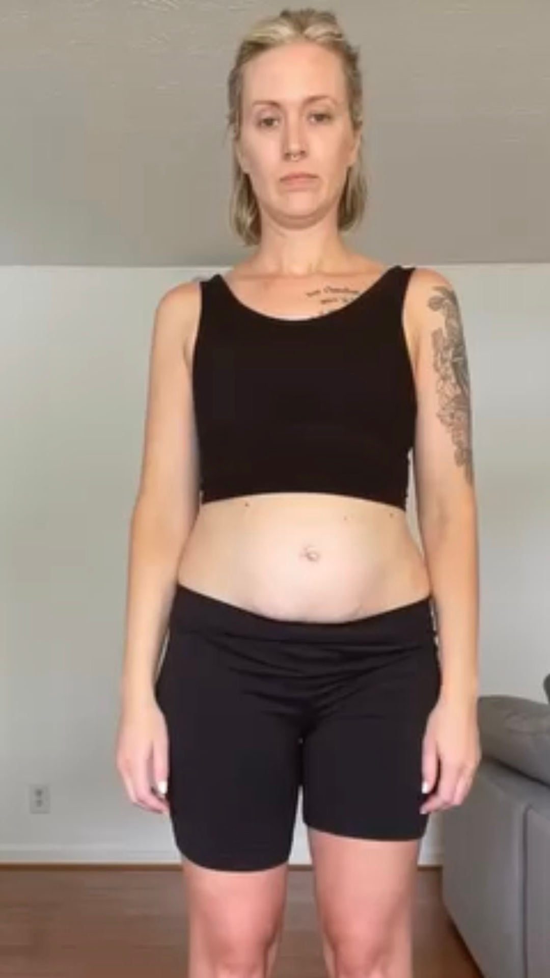 Erin's fitness transformation, full body photo